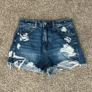 American Eagle Distressed Denim Mom Shorts